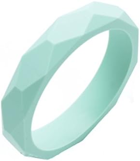 Glitter and Spice Adult Silicone Teething Diamond Textured Bangle, Mint