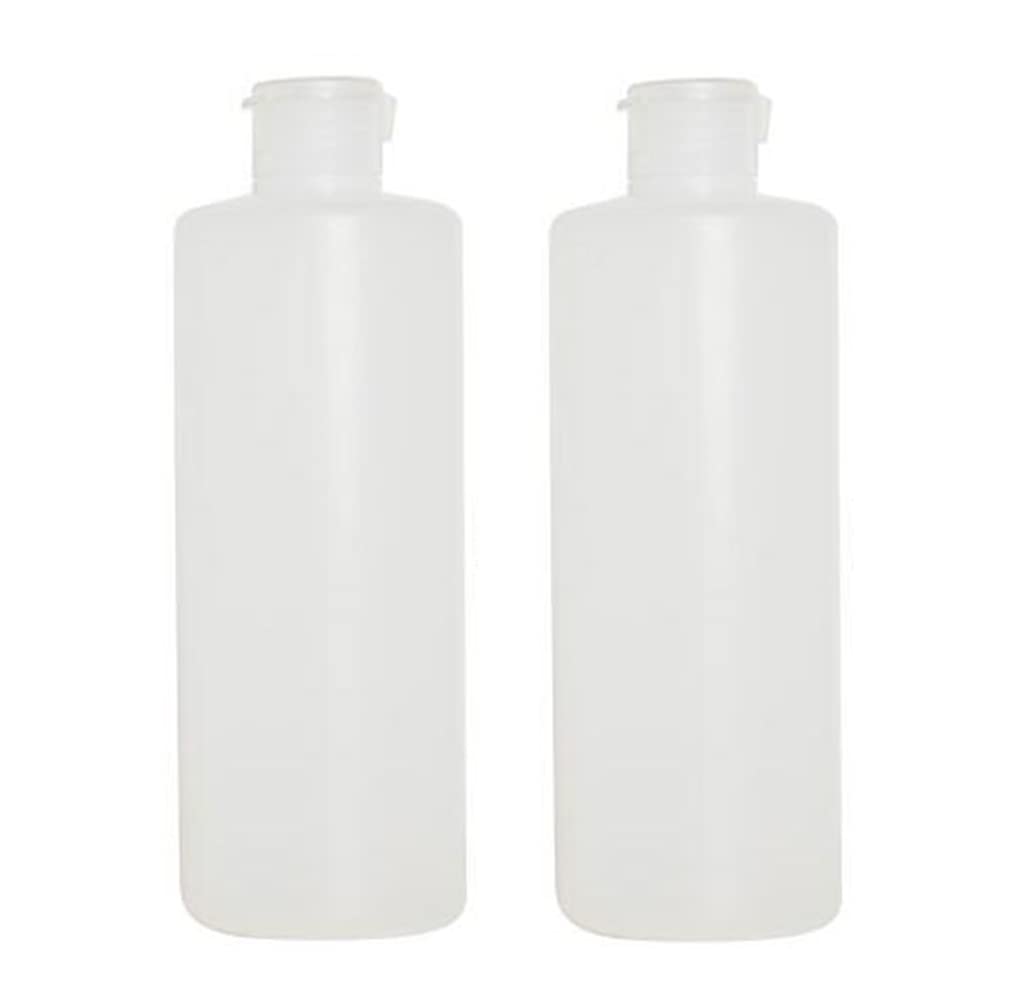 VASANA 2Pcs 6.8oz Clear Plastic Bottles with Flip Caps Empty Travel Squeezable Containers Refillable Tube for Shampoo Body Wash Sauce Facial Cleansing Bubble Cream 200ml