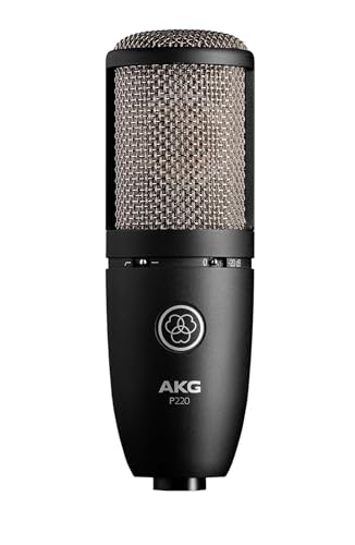 AKG P220 Leistungsstarkes, vielseitiges Aufnahmemikrofon, Studioqualität, Großmembran, Nierencharakteristik, Robustes und stabiles Design - Schwarz