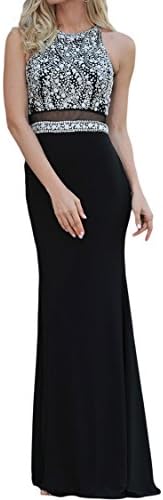 Lucysprom Floor-Length Prom Dresses Bead Embellished Bodice Evening Dress