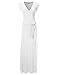 NINEXIS Women's V-Neck Cap Sleeve Waist Wrap Front Maxi Dress
