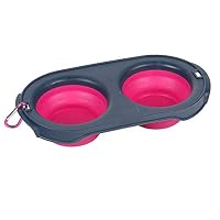 jinshiband Collapsible Double Silicone Pet Bowl Portable Foldable Travel Bowls