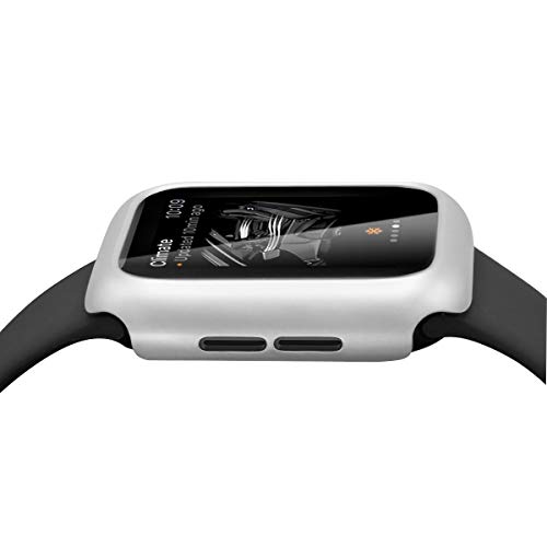Leotop Compatible with Apple Watch Series 4 Case 44mm 40mm, Super Thin Bumper Protector PC Hard Cover Lightweight Slim Shockproof Accessories Matte Frame Compatible iWatch (Silver, 40mm)