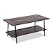 Sekey Home Coffee Table, 2-Tier Cocktail Table with Storage Shelf for Living Room, Wood（MDF） Look Accent Furniture with Metal Frame, Easy Assembly,Smoky Oak