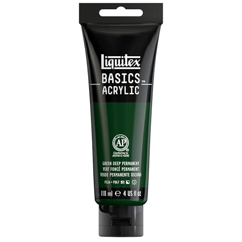 Liquitex BASICS Acrylic Paint, 118ml (4-oz) Tube, Permanent Green Deep