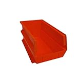 Triton Products 3-240R LocBin 14-3/4-Inch Length, 8-1/4-Inch Width, 7-Inch Height Red Stacking, Hanging, Interlocking Polypropylene Bins, 6-Pack