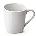 YHY 10 oz Porcelain Mugs, Rounded Square Mouth Mugs for Coffee, Tea, Set of 6, White