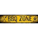 ZMKDLL BBQ Barbecue Zone Metal Street Sign 16" X 4" Cook Food Grill Home Wall Decor