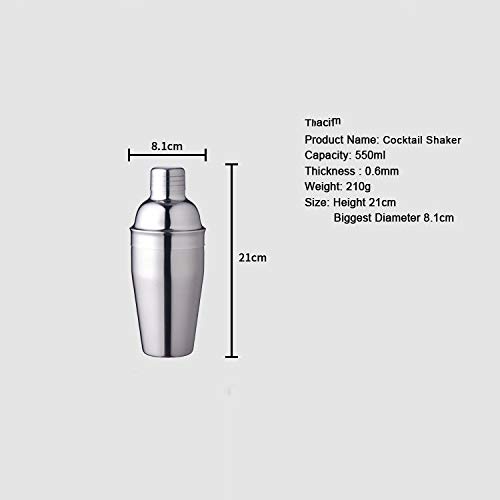 JJZXD 7 stücke Metallständer Edelstahl gebürstetes Weinwerkzeug Kit Hauswaren 550ml Cocktail Shaker Set – Bild 4
