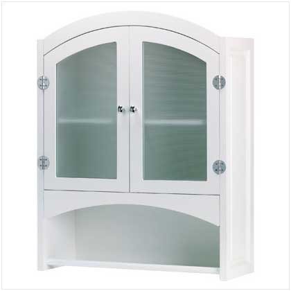 White Finish Wood Bathroom Wall Cabinet Towel Rack Furniture Creations
