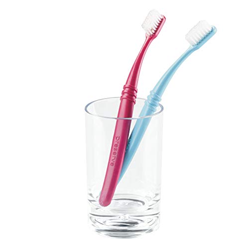 iDesign Eva Plastic Tumbler Cup, Holder for Makeup Brushes, Toothbrushes, Glasses, and Brushes on Bathroom, Vanity Countertops, College Dorm, Bedroom Desks, 2.75" x 2.75" x 4.25" - Clear