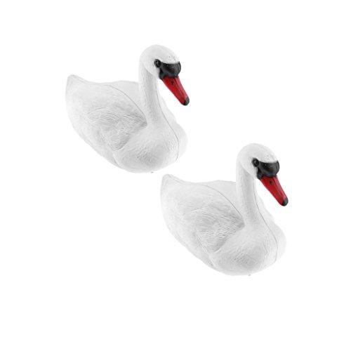 Dovewill 2x Full Size White Swan Decoy for Hunting &Fishing Floating Swan Bird Decor - Thumbnail 5