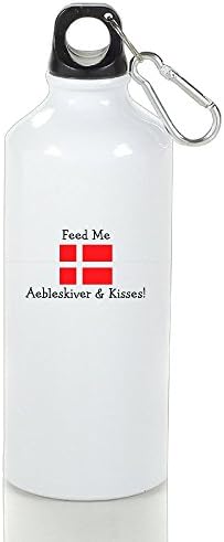 Xihuan Feed Me Aebleskiver &amp; Kisses! Aluminum Outdoor Sports Bottle Perfect For Golf Cups White 500ml