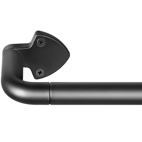 DEFYNEE Curved Curtain Rod, Length 81 - 218 cm, Extendable Diameter 19 mm, Multi-Piece Telescopic Segment Curtain Rod, Wrap Around Design, Black
