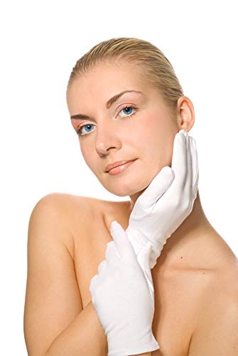 image for White Cotton Gloves, Anezus 6 Pairs Cotton Gloves Large Cloth Gloves f