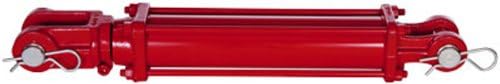 CROSS Manufacturing 22898 DB Series Alloy Steel Tie-Rod Hydraulic Lifting Cylinder, Clevis Mounting, 1000 psi, 5" Bore Diameter, 16" Stroke Length, 1/2" NPTF Port, Red