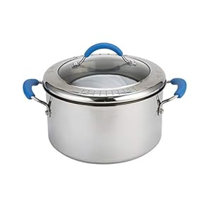 Joe-Wicks-70524-Quick-Even-Stainless-Steel-Non-stick-Cookware-24-cm-56-L-Straining-Stockpot Joe Wicks 70524 Quick & Even Stainless Steel Non-stick Cookware - 24 cm 5.6 L Straining Stockpot