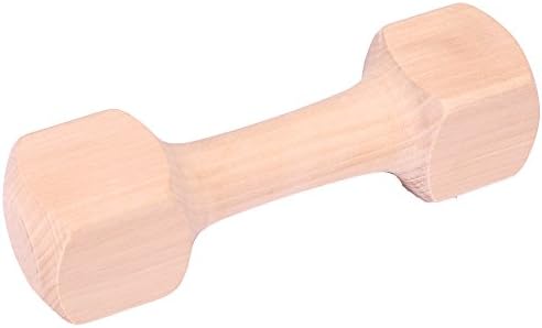 Hegu Durable Real Wood Dog Chew Bone Toy for Dogs, Safe and Durable Chew Dumbbell Toy