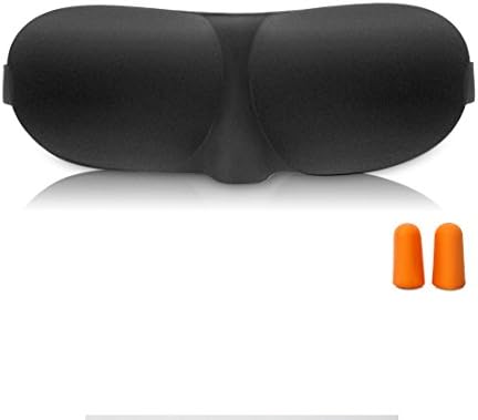 BKlove 3D Lightweight and Comfortable Black Sleep Mask๏ผ Eye Mask for Sleeping Deeper, with Ear Plugs and Carry Pouch