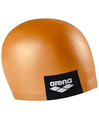 Arena Unisex Adult Logo Molded Silicone Training Swim Cap for Intensive Swimming Reduced Drag Durable Wrinkle Free Fit, Pinkish Orange