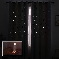 ZJXSNEH Gradient Double-Layered Drapes Blackout