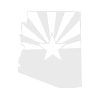 Applicable Pun Arizona State Flag Cut From Silhouette - Vinyl Decal for Outdoor Use on Cars, ATV, Boats, Windows and More - White 10 inch