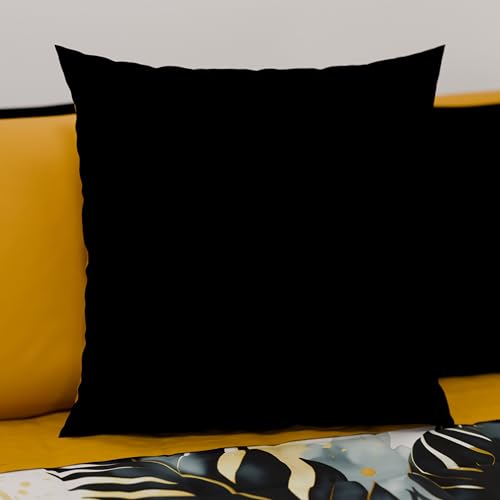Petti Artesanos Italianos – Pair of Microfibre Cushion Covers, 60 x 60 cm, Decorative Cushions for Bedroom, Sofa, Set of 2 Cushion Covers, Double-Sided Pillow Case in Ochre Yellow and