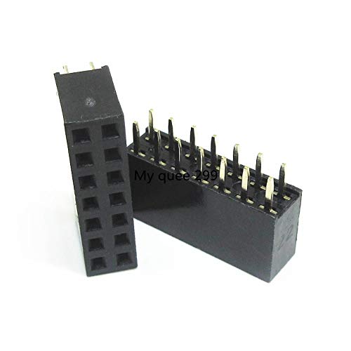 Gimax 10 pcs 7P 27pin Female Double Row Straight Pin Pitch 2.54mm 27 Needle Header Strip Socket Connector