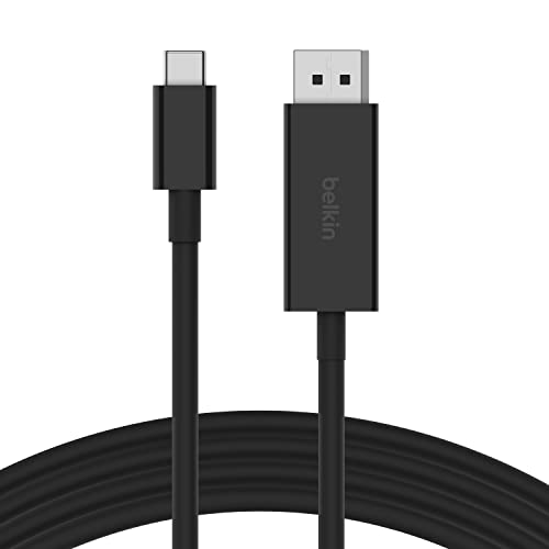 Belkin USB-C/DisplayPort 1.4-Kabel, 2 m, 32,4 Gbit/s, 8K bei 60 Hz oder 4K bei 144 Hz, mit HBR3, DSC, HDCP 2.2, DP-Alt-Modus, abwärtskompatibel, geeig
