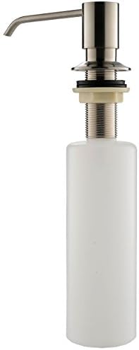 Yoco Built In Soap Dispensers Deck Mount Pump Liquid Lotion Kitchen Countertop Dispenser Brushed Nickel Stainless Steel with 13 Ounce PP Bottle