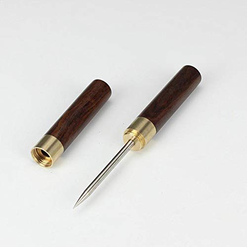 comboss Ice Pick 6.7" Ultra Sharp Stainless Steel with Safety Cover,Wood Handle (Black)