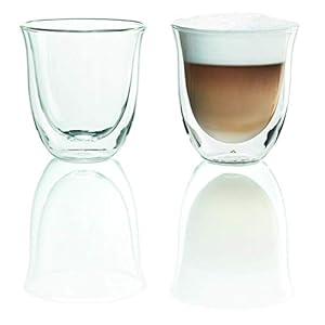 DELONGHI 5513214601 geïsoleerd cappuccino-glas set van 2, transparant
