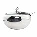Newness Stainless Steel Sugar Bowl with Clear Lid(for Better Recognition) and Sugar Spoon for Home and Kitchen, Drum Shape, 15 Ounces(440 Milliliter)