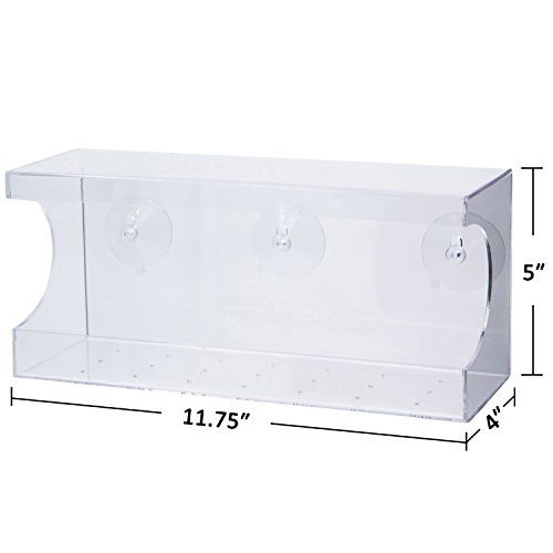 CEDAR HOME Window Bird Feeder Squirrel Proof Outdoor Garden Patio Decorative Water Proof Bungalow Acrylic Pet BirdFeeder