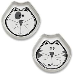ORE Pet Comic Kitty Bowl Set - Black &amp; Gray by ORE Pet