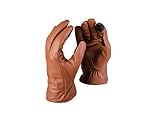 Dwellbee Men's Classic Leather Winter Gloves , XX-Large (French Morocco Leather, Brown)