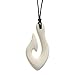 Munchables Hawaiian Fish Hook for Lighter Chewers - Sensory Chew Necklace (Bone)                   
