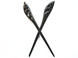 Myhsmooth Zz-bg-elegant 2 Count Hair Sticks Natural Ebony (Black Sandalwood) Handmade Carved Hair Clip Shawl Hair Pins Pack of 2 Pcs :Elegant