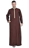 Brown Dishdasha with Contrast Accents
