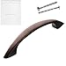 LIZAVO Oil Rubbed Bronze Cabinet Pulls Curved Arched Kitchen Cabinet Handles Modern Hardware for Drawer Dresser- 3 inch (76mm) Hole Centers- 10 Pack