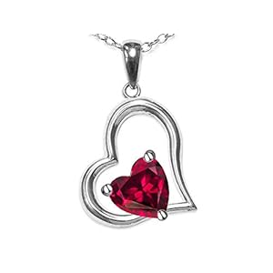 Star K 10k White Gold Heart Shape 7mm Open Floating Heart Necklace Pendant