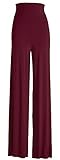 VIV Collection Women's RAYON MODAL Solid Wide Leg Palazzo Pants