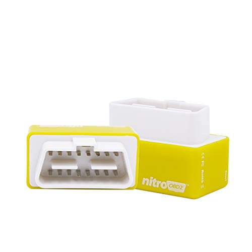 Mashimaro\'s Nitro OBD2 and EcoOBD2 ECU Chip Tuning Box Plug & Driver NitroOBD2 Eco OBD2 for Cars 15% Fuel Save and More Power & Torque (Yellow - Benzine Nitro)