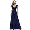 Ever-Pretty Dames V Hals Chiffon A-lijn Vloerlengte Empire Taille Bruidsmeisjes Jurken 08697