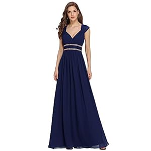 Ever-Pretty Dames V Hals Chiffon A-lijn Vloerlengte Empire Taille Bruidsmeisjes Jurken 08697