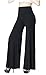 Darshion Woman Casual Office Wear Comfy Chic Palazzo Lounge Pant (XXXL, Black)