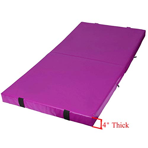 Gymmatsdirect 3'x6'x4" Junior Practice Mat for Kip Bar - Folding Gymnastics Landing/Tumbling Mats, Purple