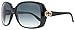 Gucci Women's 3166/S Rectangle Sunglasses,Shiny Black Frame/Grey Gradient Lens,One Size