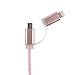 2-in-1 Lightning and Micro USB Cable [4 Pack 10 inches] BUENTEK Nylon Braided Charging/Sync Data for iPhone 7, iPhone 6, iPad, iPod, Samsung Galaxy and Android, Rose Gold