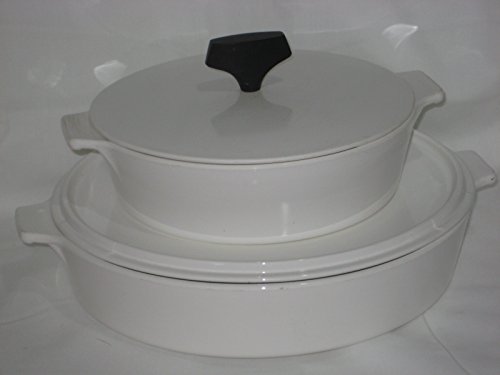 Click Here to See More Images 4 Piece Set - Vintage Corning White BUFFET SERVER 1 Quart B-1 & 10